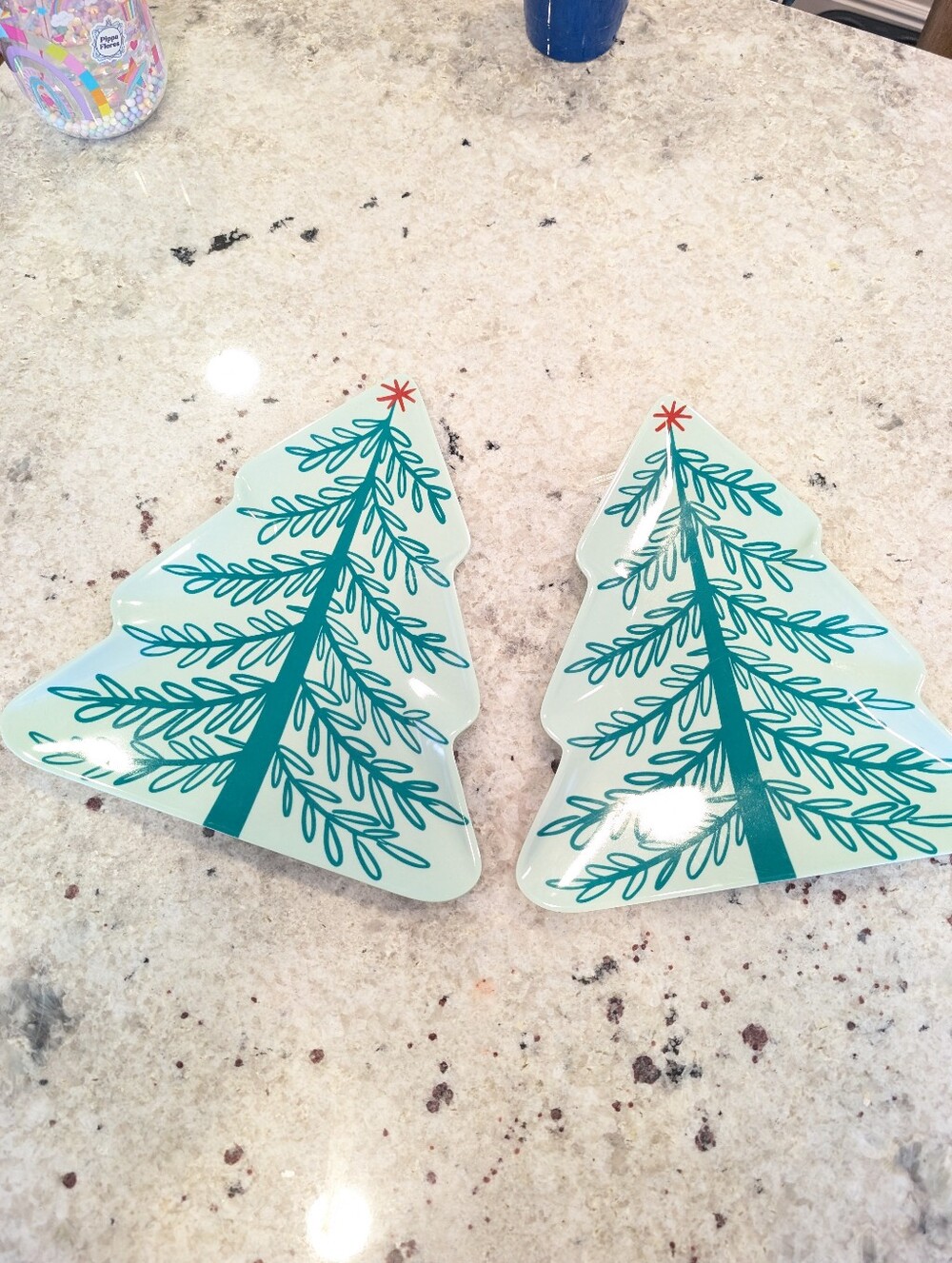 Two Target Holiday Wondershop Melamine Christmas Tree Trays